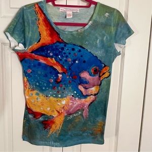 Whimsical Fish Leoma Lovegrove Top , Size small, EUC